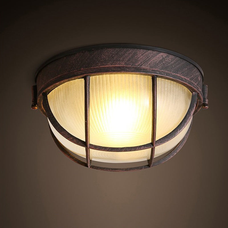 Metal Geometric Flush Mount Lamp Industrial Style 1 Light Flush Ceiling Lights