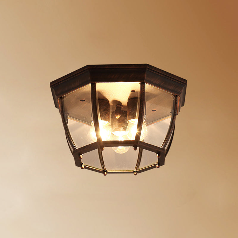 Metal Geometric Flush Mount Lamp Industrial Style Multi Lights Flush Ceiling Lights