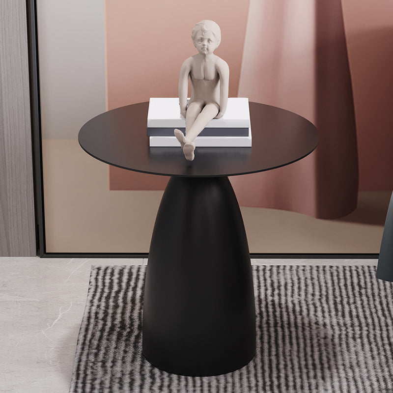 16.5"/17.7" Tall Mid-Century Round Top Side Table Metal Pedestal End Table