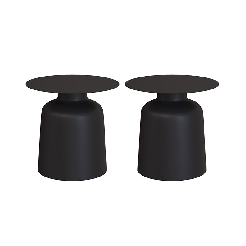 16.5"/17.7" Tall Mid-Century Round Top Side Table Metal Pedestal End Table