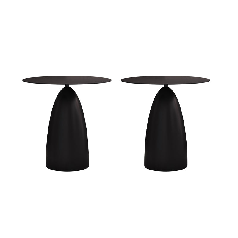 16.5"/17.7" Tall Mid-Century Round Top Side Table Metal Pedestal End Table