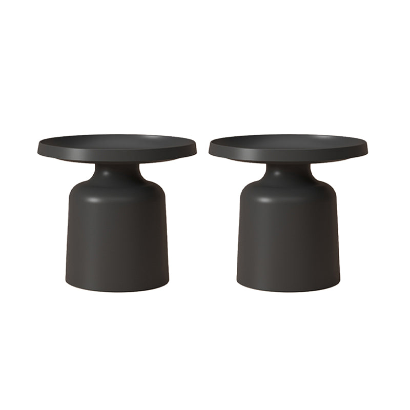 16.5"/17.7" Tall Mid-Century Round Top Side Table Metal Pedestal End Table