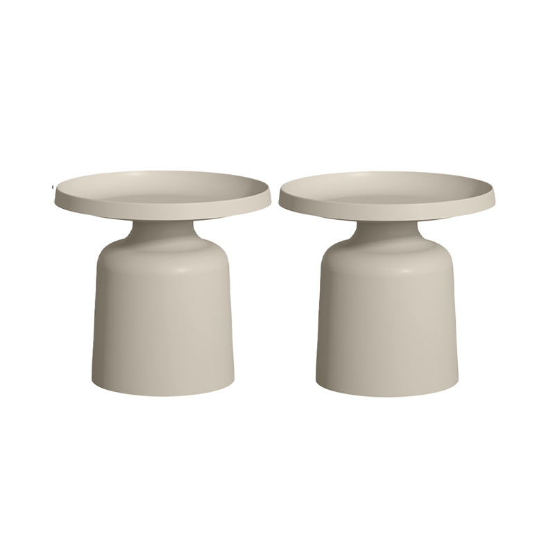 16.5"/17.7" Tall Mid-Century Round Top Side Table Metal Pedestal End Table