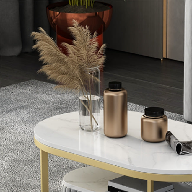 Glam 4 Legs Coffee Cocktail Table Slate Cocktail Table for Living Room
