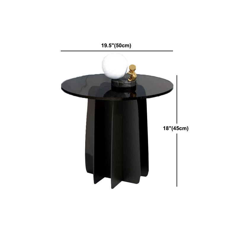 Modern Round Coffee Table Round Glass Top Coffee Cocktail Table for Living Room