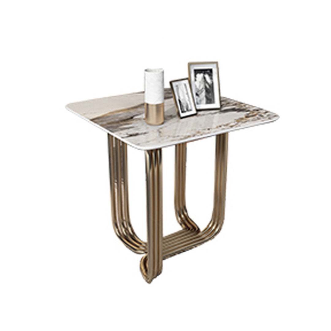 Glam Abstract Coffee Table Slate Rectangular Coffee Table for Home