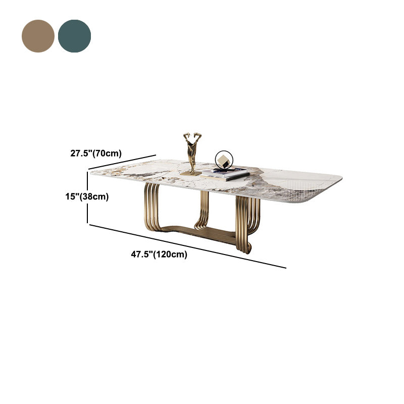 Glam Abstract Coffee Table Slate Rectangular Coffee Table for Home