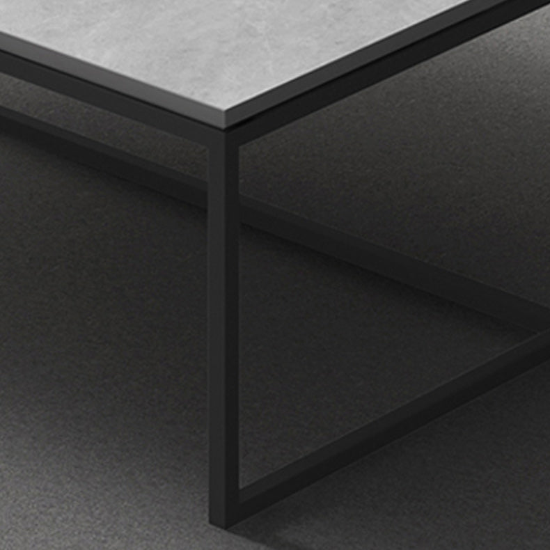 Glam Trestle Coffee Table Slate Rectangular Coffee Table for Home