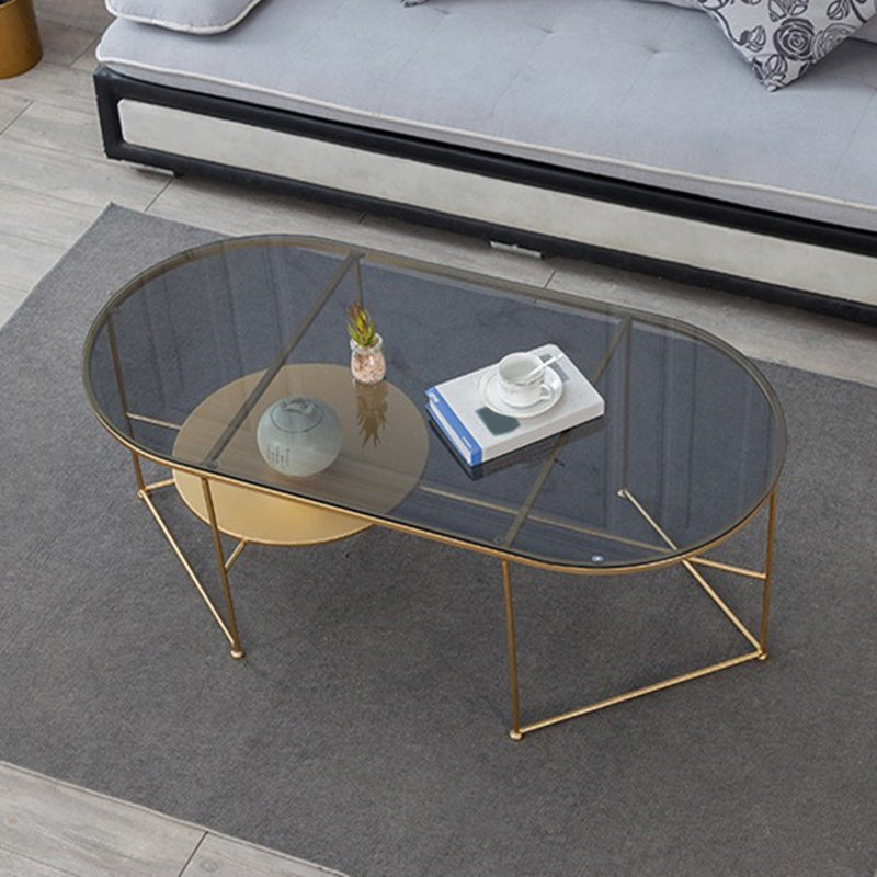 Modern X-Base Coffee Cocktail Table Glass Top Coffee Cocktail Table for Living Room