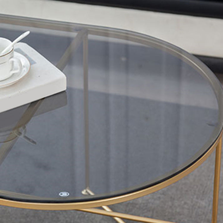 Modern X-Base Coffee Cocktail Table Glass Top Coffee Cocktail Table for Living Room