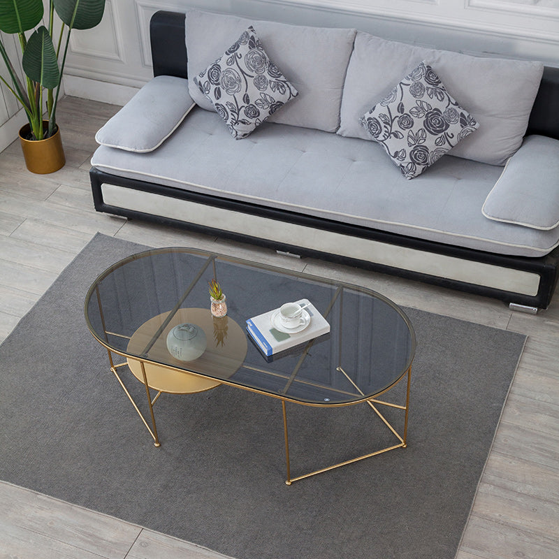 Modern X-Base Coffee Cocktail Table Glass Top Coffee Cocktail Table for Living Room