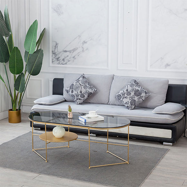 Modern X-Base Coffee Cocktail Table Glass Top Coffee Cocktail Table for Living Room