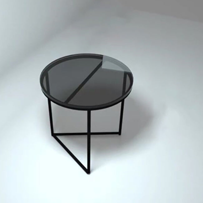 Modern X-Base Coffee Cocktail Table Glass Top Coffee Cocktail Table for Living Room