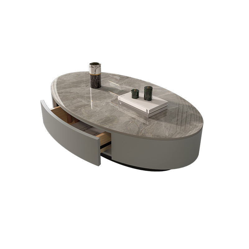 Glam Slate Coffee Cocktail Table Frame Oval Pedestal Coffee Table for Home