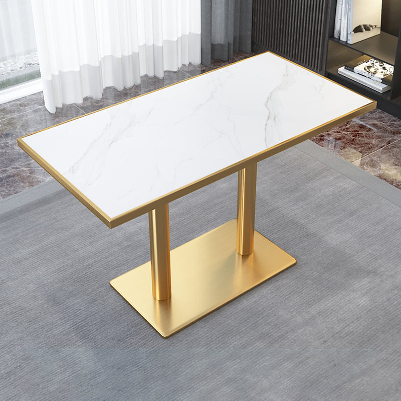 Glam Pedestal Coffee Table Set Slate Rectangular Coffee Table Set for Home