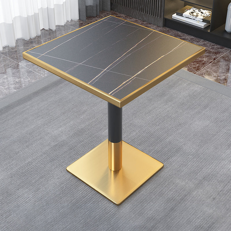 Glam Pedestal Coffee Table Set Slate Rectangular Coffee Table Set for Home
