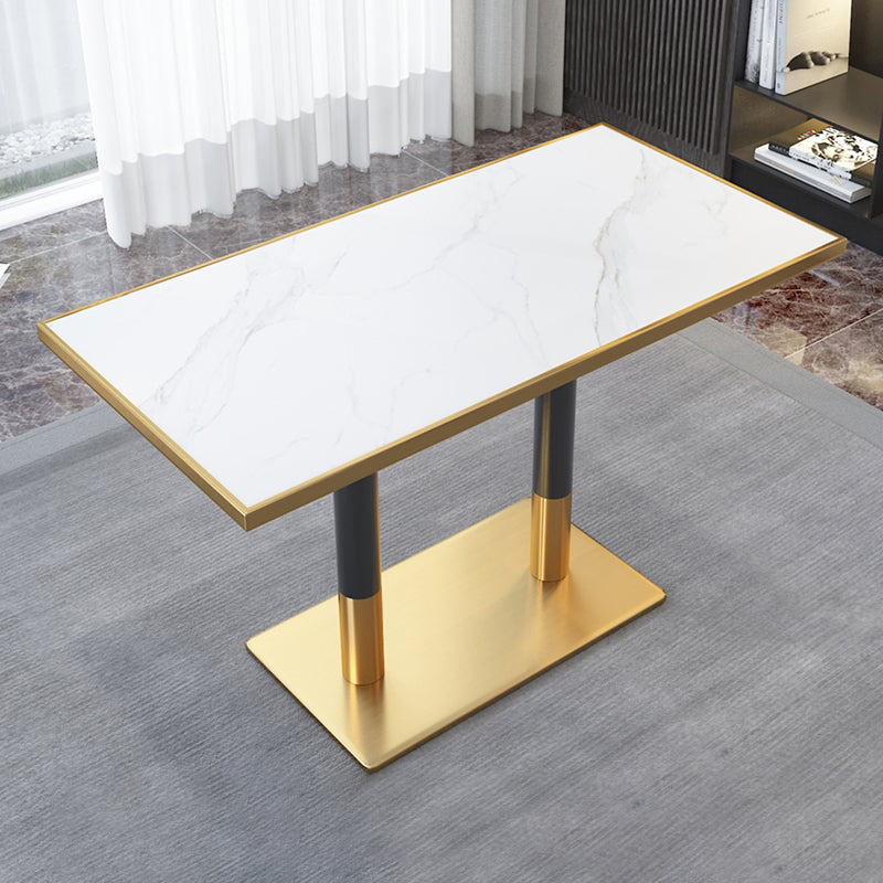 Glam Pedestal Coffee Table Set Slate Rectangular Coffee Table Set for Home