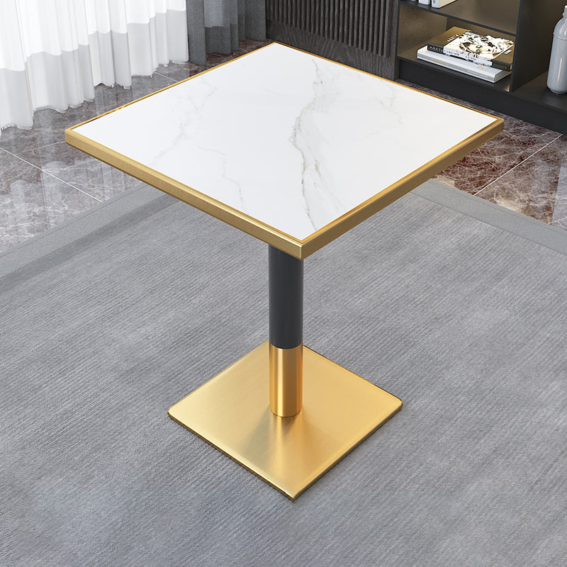 Glam Pedestal Coffee Table Set Slate Rectangular Coffee Table Set for Home