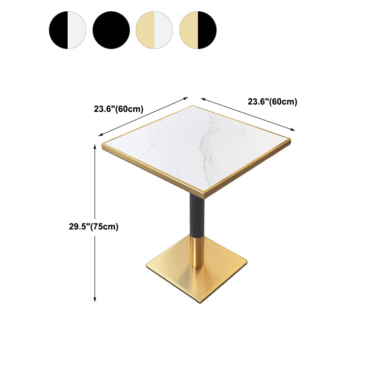 Glam Pedestal Coffee Table Set Slate Rectangular Coffee Table Set for Home