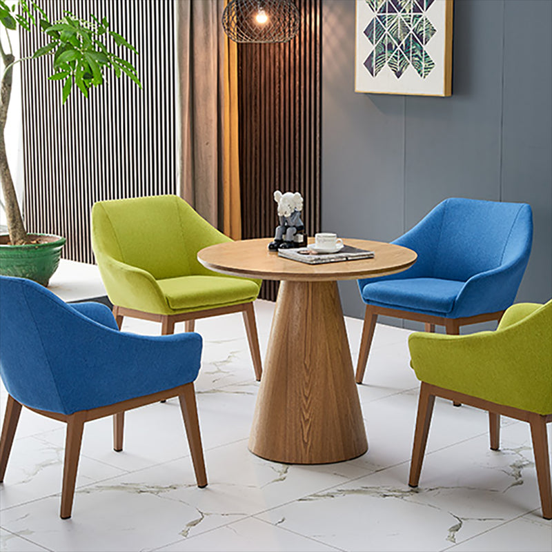 Scandinavian Pedestal Coffee Table Set Round Wooden Coffee Table for Living Room