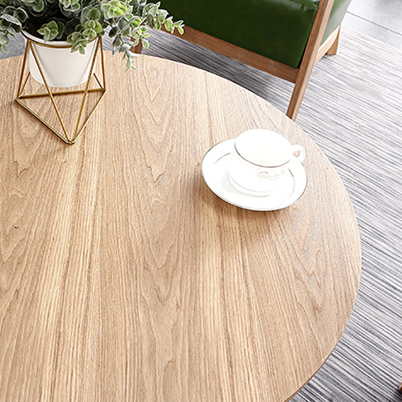 Scandinavian Pedestal Coffee Table Set Round Wooden Coffee Table for Living Room