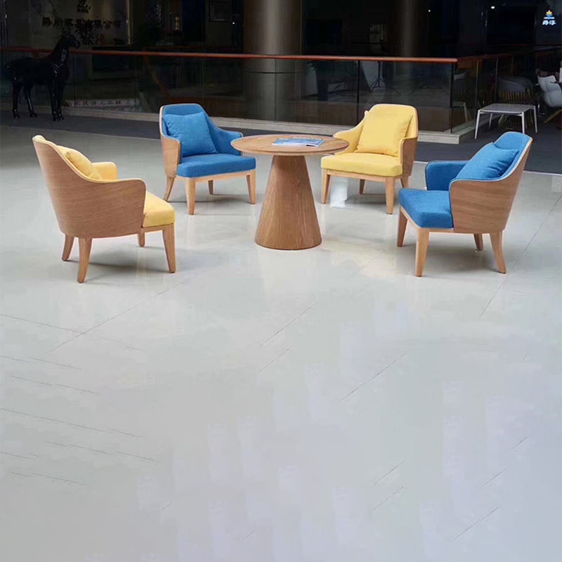 Scandinavian Pedestal Coffee Table Set Round Wooden Coffee Table for Living Room