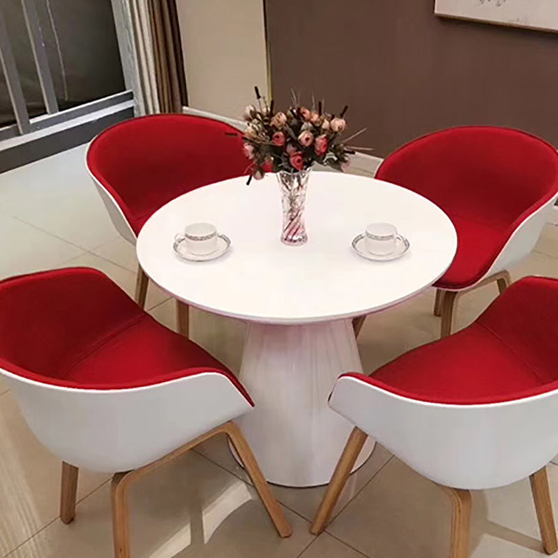 Scandinavian Pedestal Coffee Table Set Round Wooden Coffee Table for Living Room