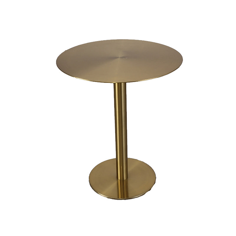 Pedestal Stainless Steel Top Cocktail Table Round Coffee Table for Living Room