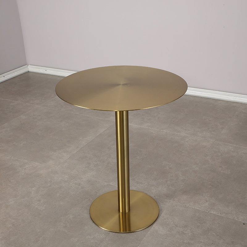 Pedestal Stainless Steel Top Cocktail Table Round Coffee Table for Living Room
