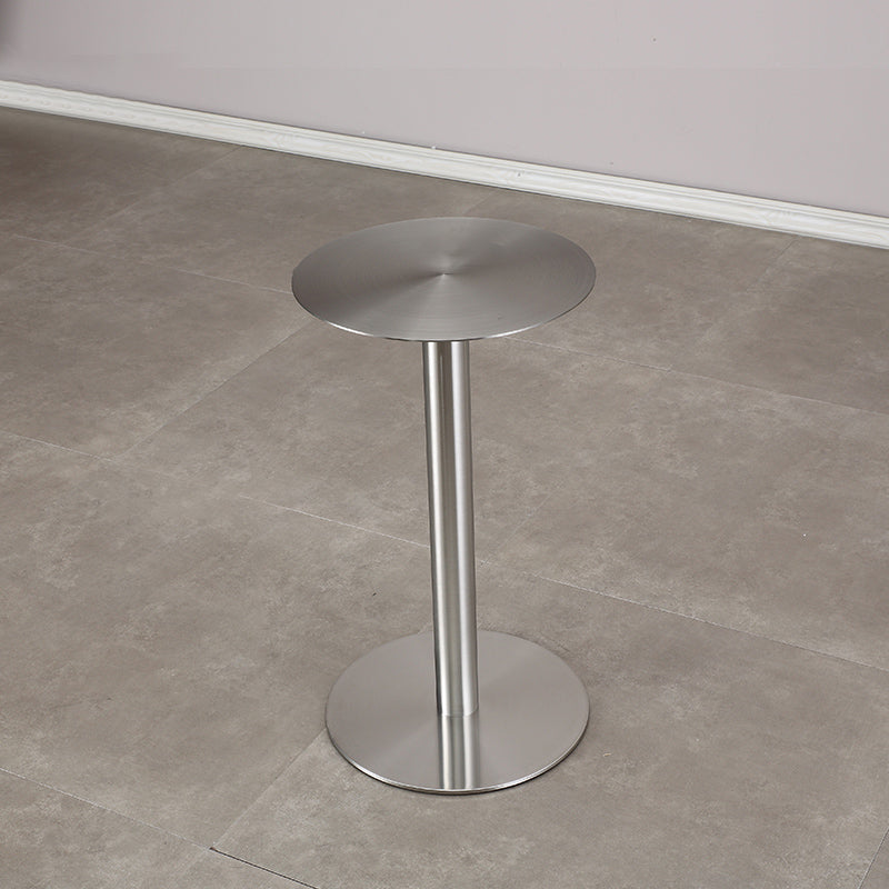 Pedestal Stainless Steel Top Cocktail Table Round Coffee Table for Living Room