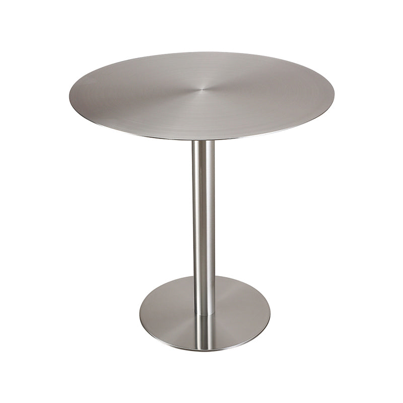 Pedestal Stainless Steel Top Cocktail Table Round Coffee Table for Living Room