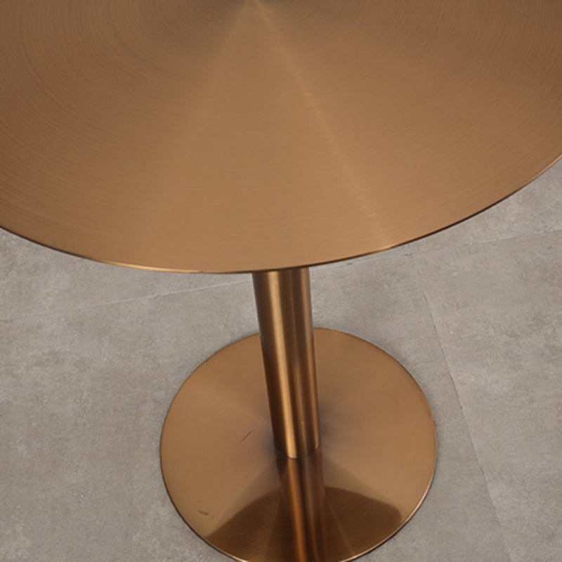 Pedestal Stainless Steel Top Cocktail Table Round Coffee Table for Living Room