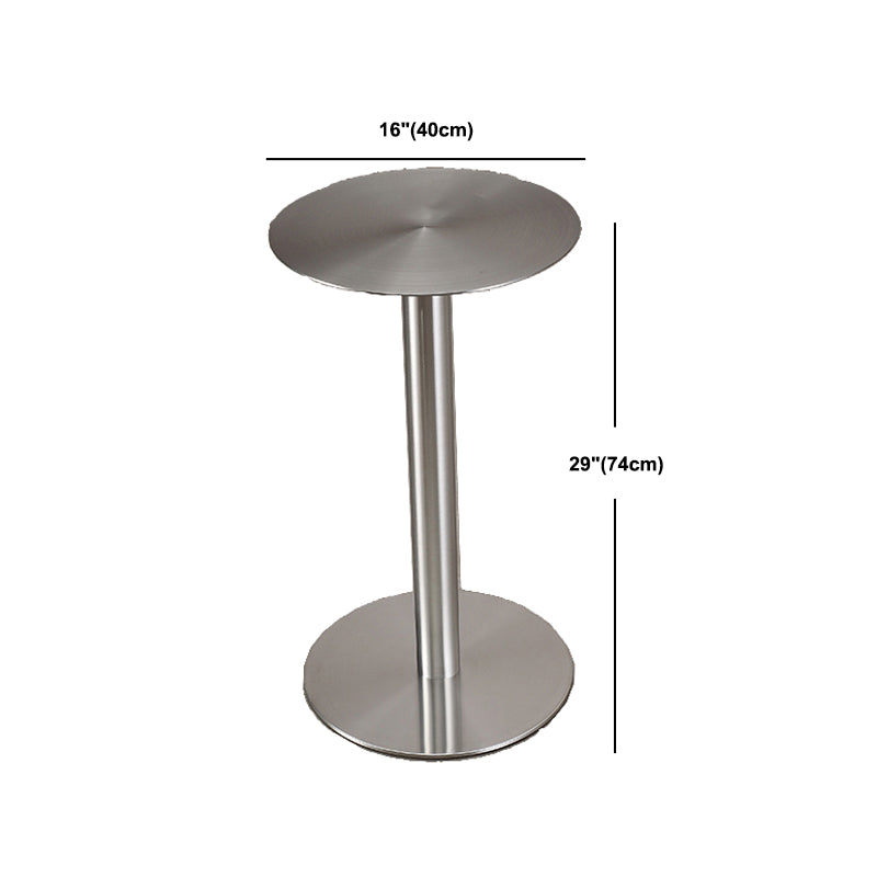 Pedestal Stainless Steel Top Cocktail Table Round Coffee Table for Living Room