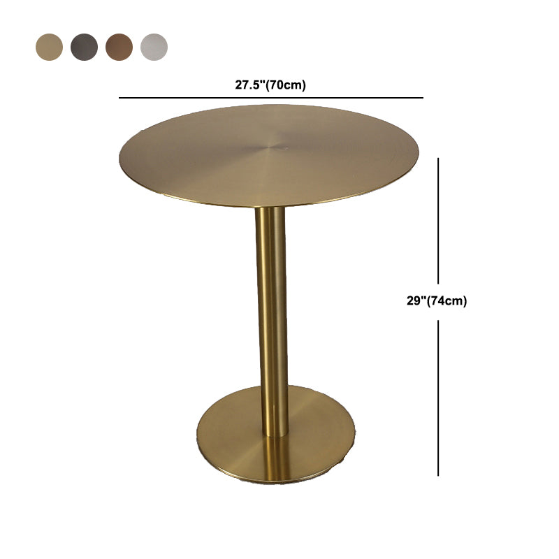 Pedestal Stainless Steel Top Cocktail Table Round Coffee Table for Living Room