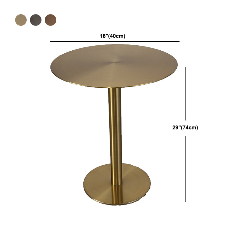 Pedestal Stainless Steel Top Cocktail Table Round Coffee Table for Living Room