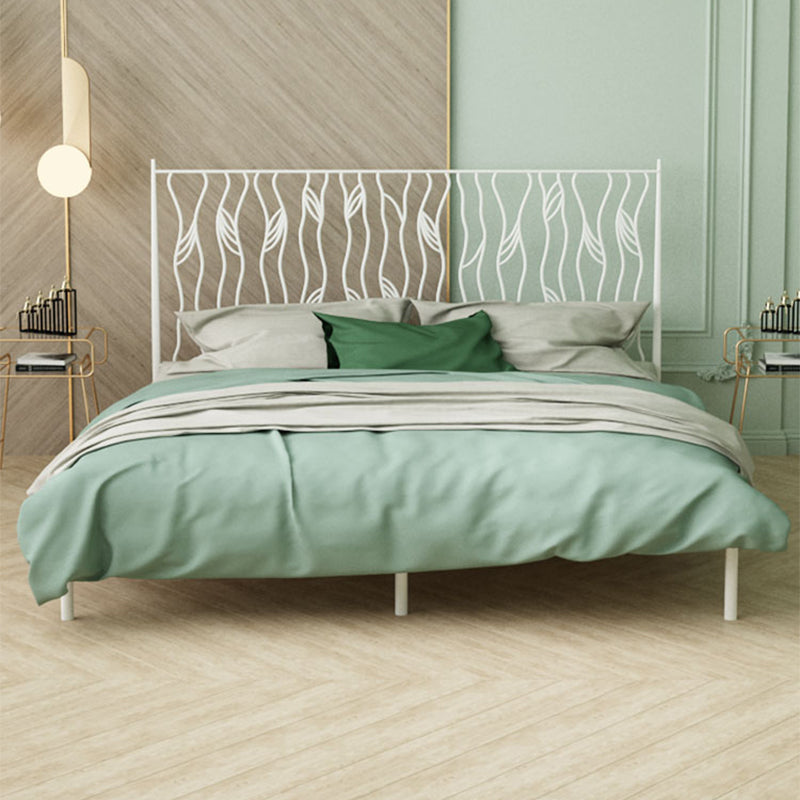 Glam 45" Tall Open-Frame Bed Metallic Bed Frame with Headboard