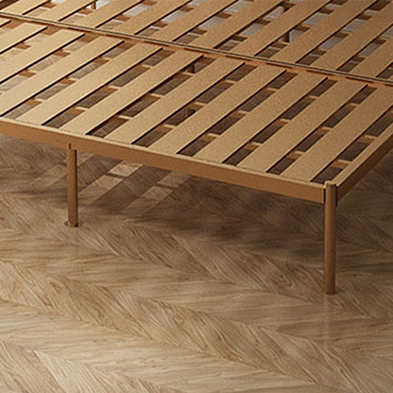 Glam 45" Tall Open-Frame Bed Metallic Bed Frame with Headboard