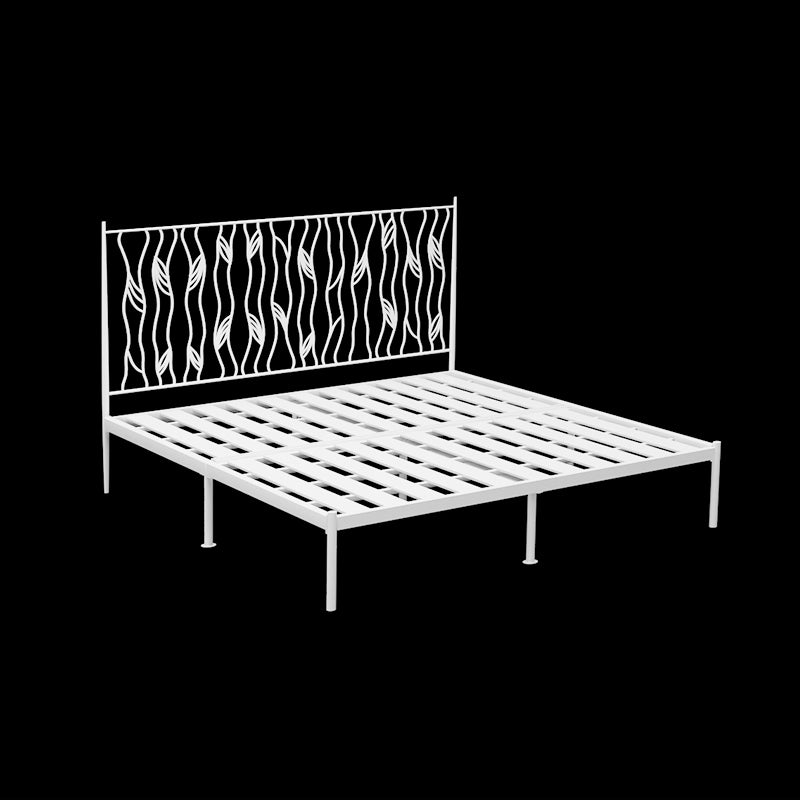Glam 45" Tall Open-Frame Bed Metallic Bed Frame with Headboard