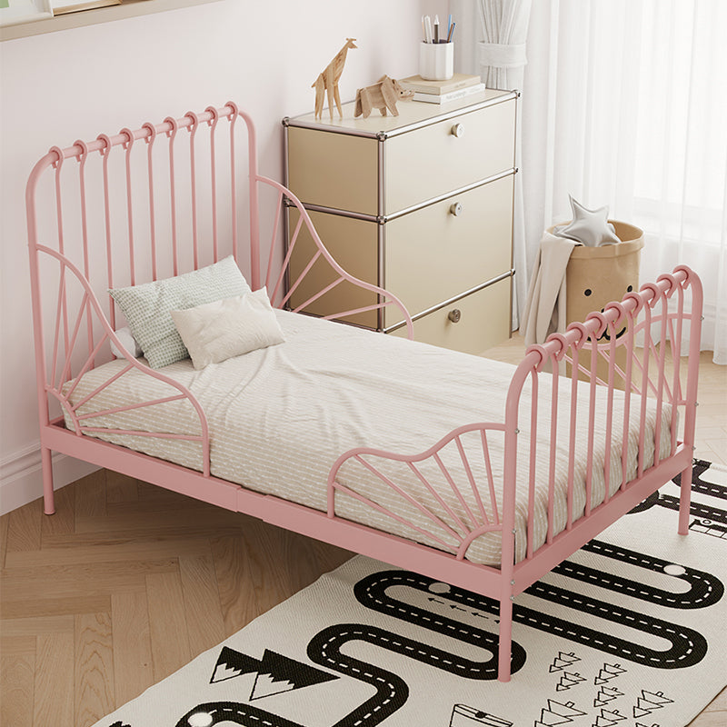 Glam Standard Bed Metal Open-Frame Bed with Rectangular Headboard