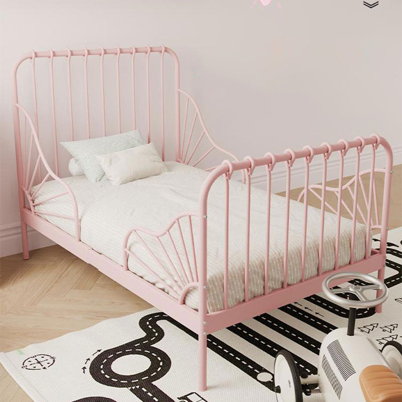 Glam Standard Bed Metal Open-Frame Bed with Rectangular Headboard