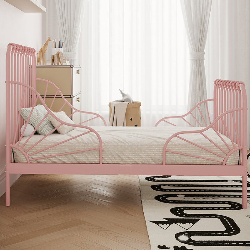 Glam Standard Bed Metal Open-Frame Bed with Rectangular Headboard