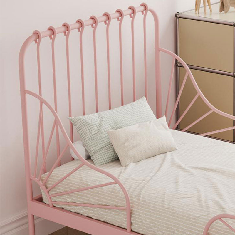 Glam Standard Bed Metal Open-Frame Bed with Rectangular Headboard