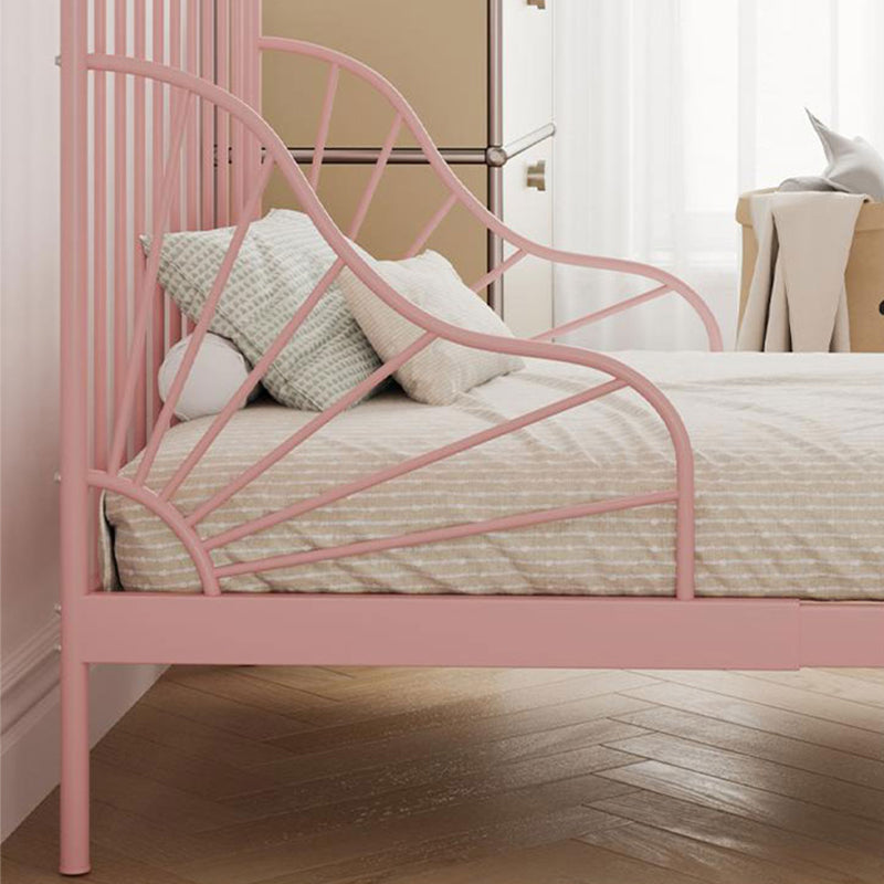 Glam Standard Bed Metal Open-Frame Bed with Rectangular Headboard