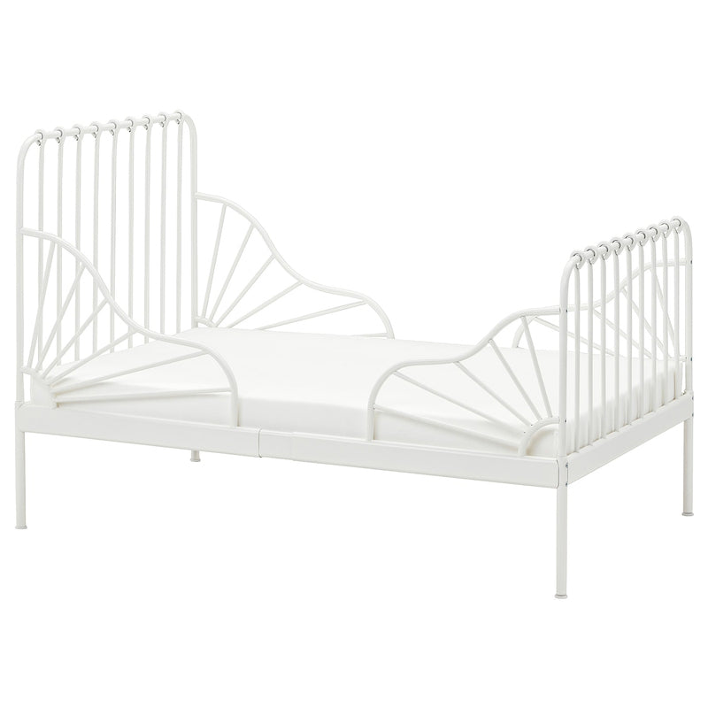 Glam Standard Bed Metal Open-Frame Bed with Rectangular Headboard