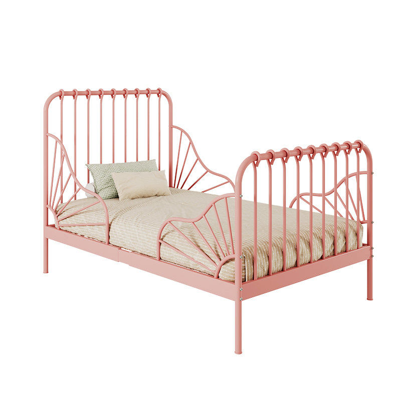 Glam Standard Bed Metal Open-Frame Bed with Rectangular Headboard