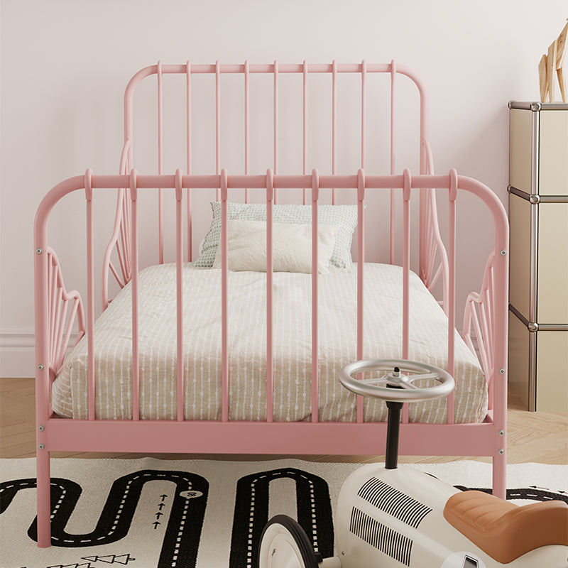 Glam Standard Bed Metal Open-Frame Bed with Rectangular Headboard