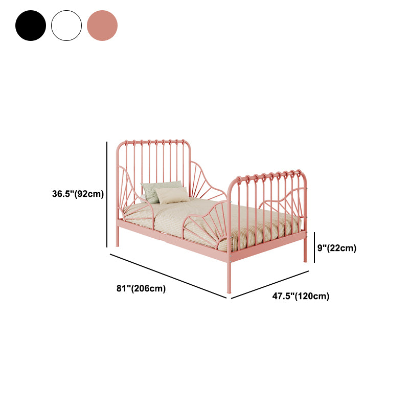 Glam Standard Bed Metal Open-Frame Bed with Rectangular Headboard