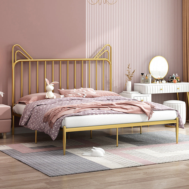Glam Open-Frame Bed with Rectangle Headboard Metal Frame Bed