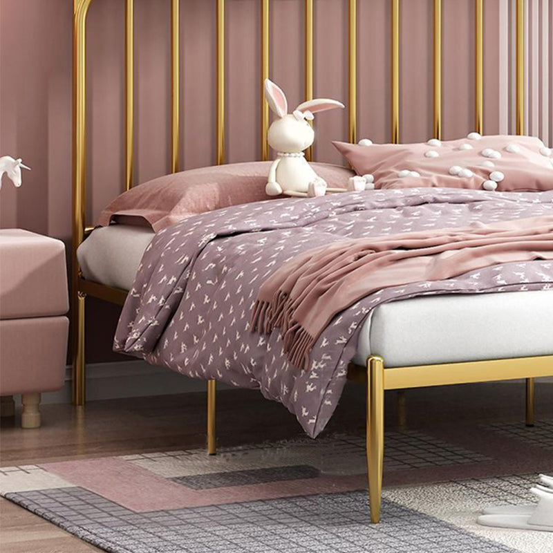 Glam Open-Frame Bed with Rectangle Headboard Metal Frame Bed