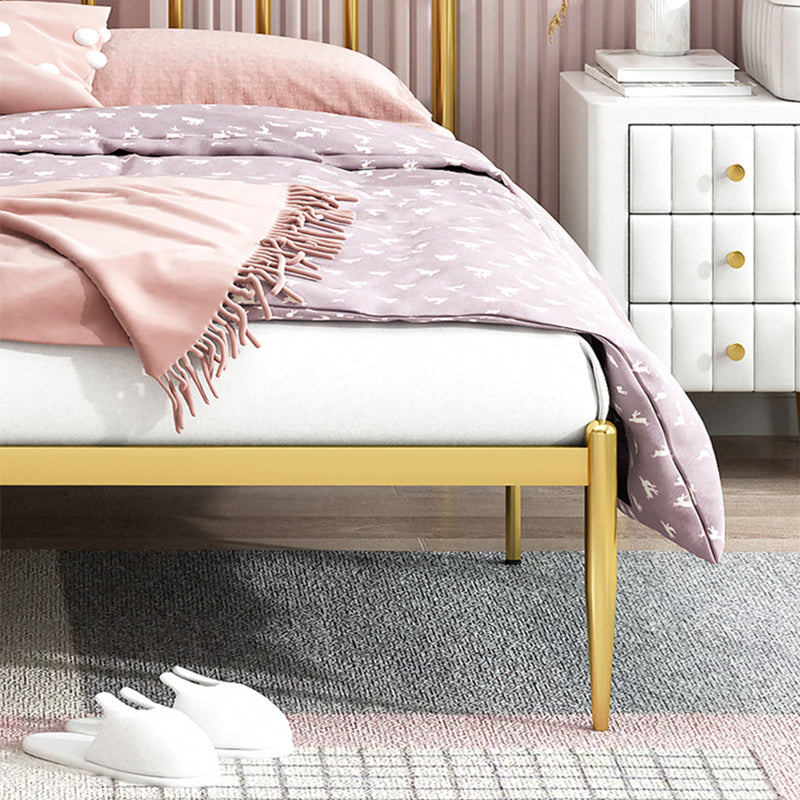 Glam Open-Frame Bed with Rectangle Headboard Metal Frame Bed